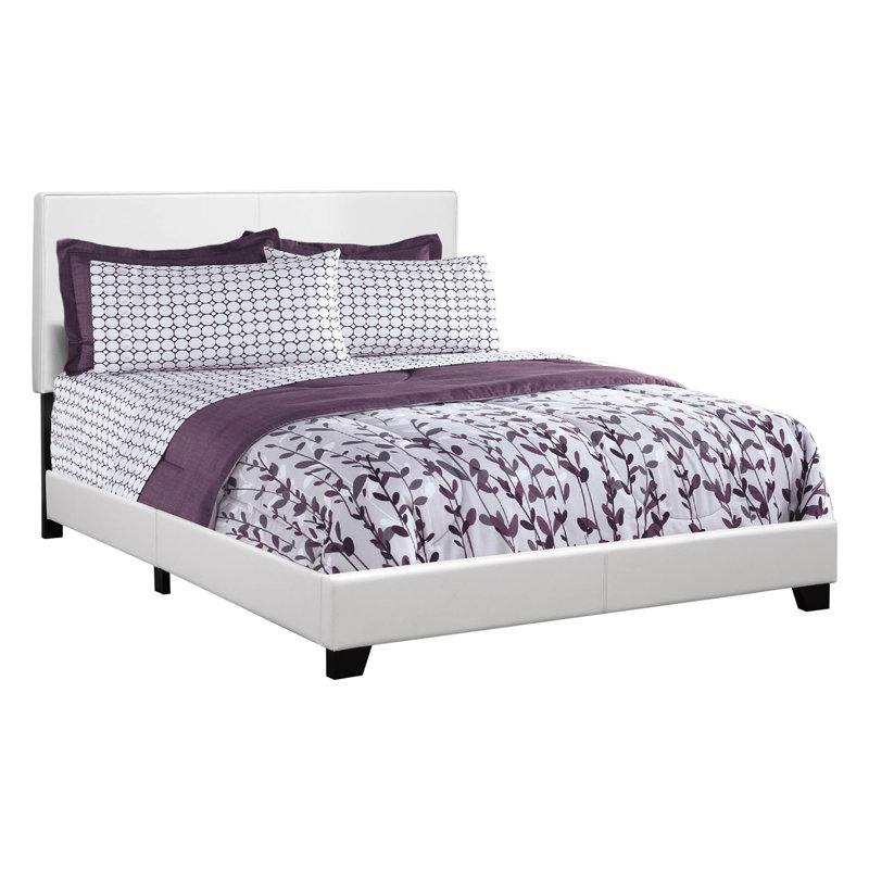 Grand lit avec tête de lit tapissier, blanc pour lit sophistiqué, lit captivant