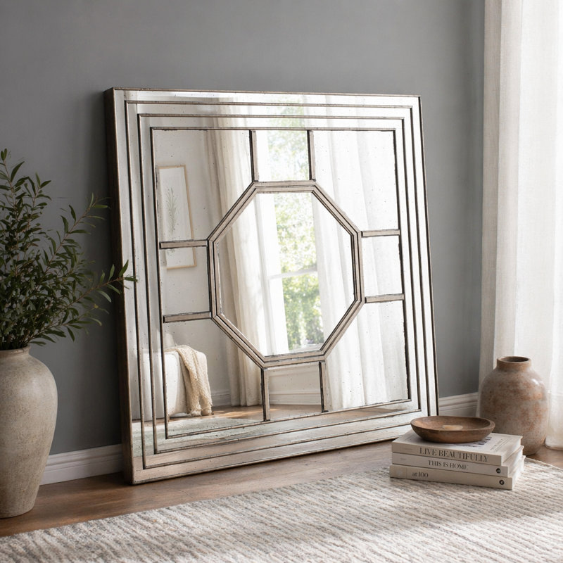 Miroir mural 48 "x48" avec cadre en miroir