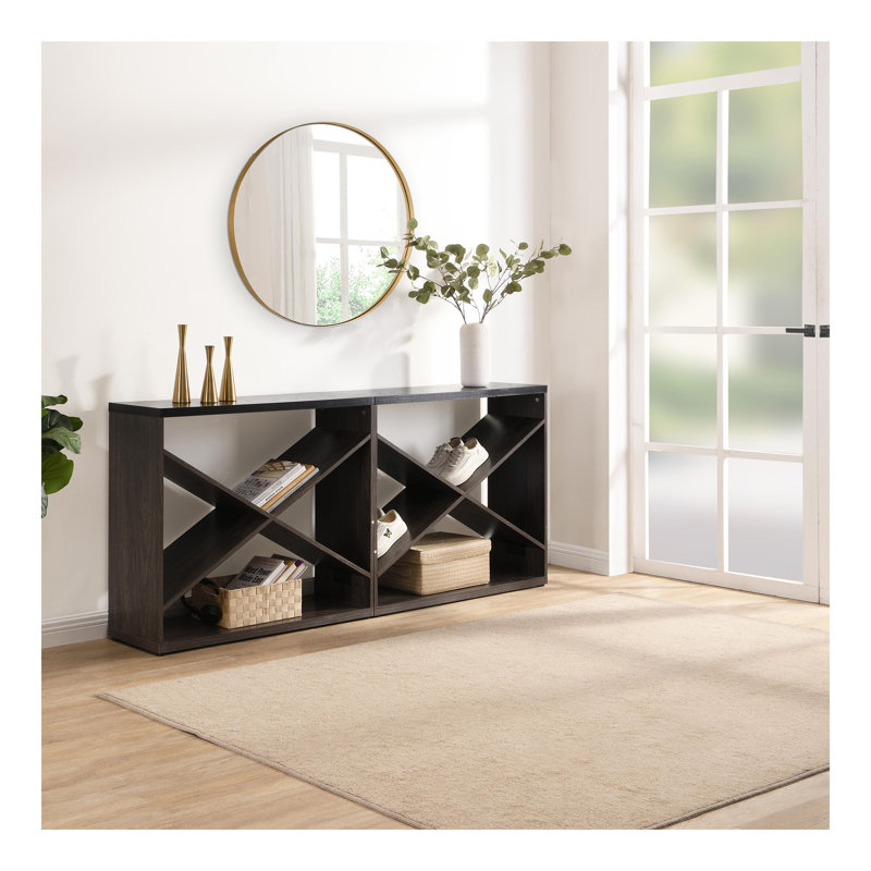 Console de 70,87 pouces Farmhouse, Noir