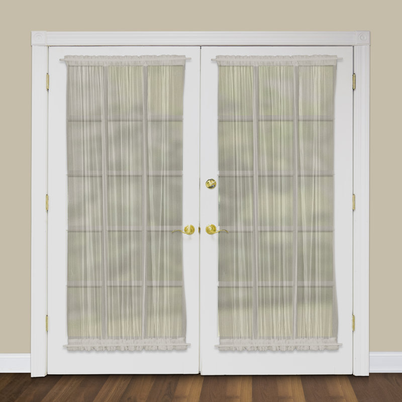 Arles Sheer Single Curtain Panel, 48" W x 72" L, Flax