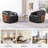Genuine Leather Swivel Barrel Chair-506860353