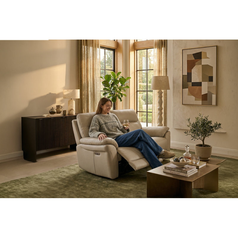 Huckins 3 Seater Electric Reclining Sofa, Cream, 3