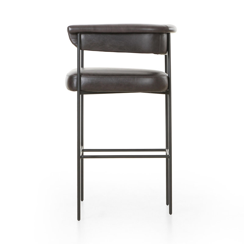 Grayson Counter and Bar Stool, Bar Stool (30.5" Seat Height), Sonoma Black Genuine Leather, Solid