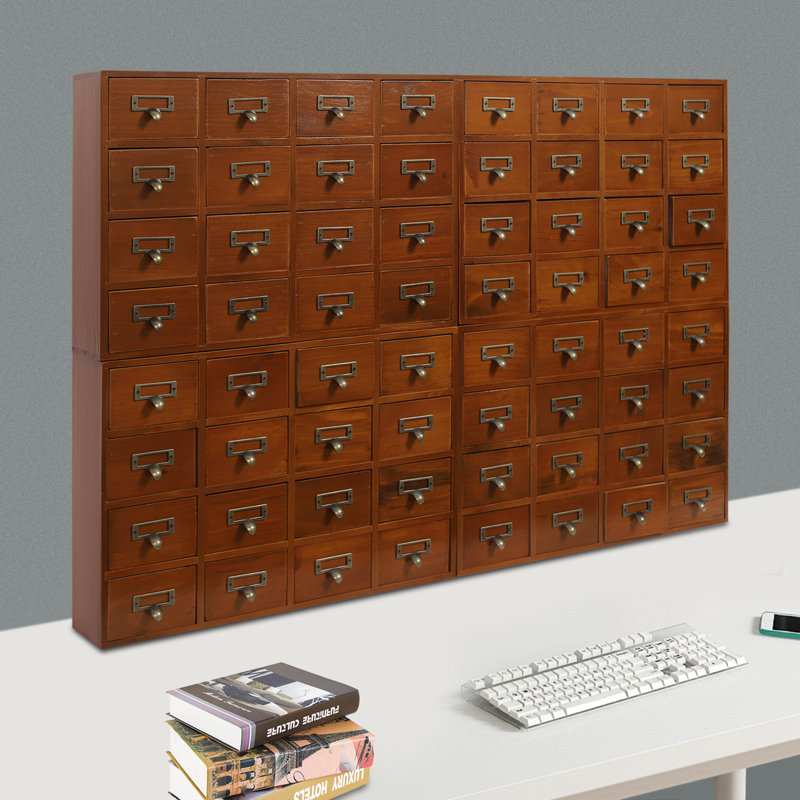 Ensemble de rangement de bureau 64 tiroirs, Brun