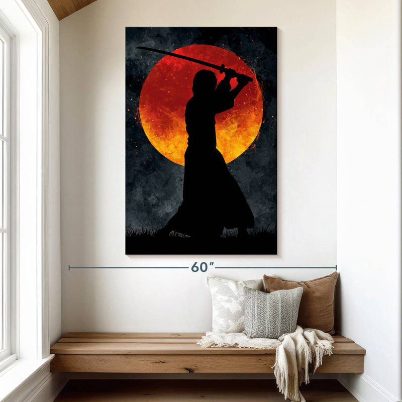 Leisha Samurai Moon Black, 51" H x 34" W