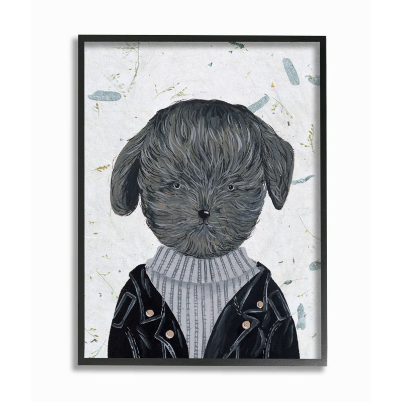 « hipster dog veste caniche drôle animal » par melissa wang-impression de dessin, H 30 po x l 24 po x P 1,5 po