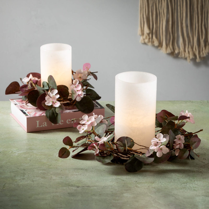 Mini-guirlande de fleurs artificielles sauvages 12 po; rose