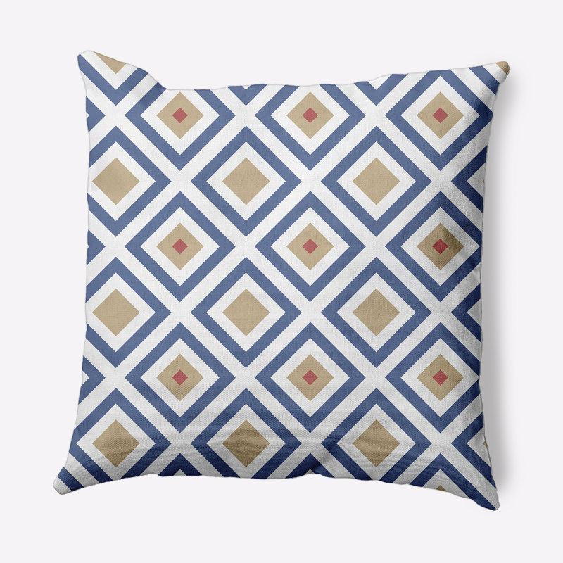Housse et insert de coussin carré Subline, H 26 po x l 26 po, Bleu/beige