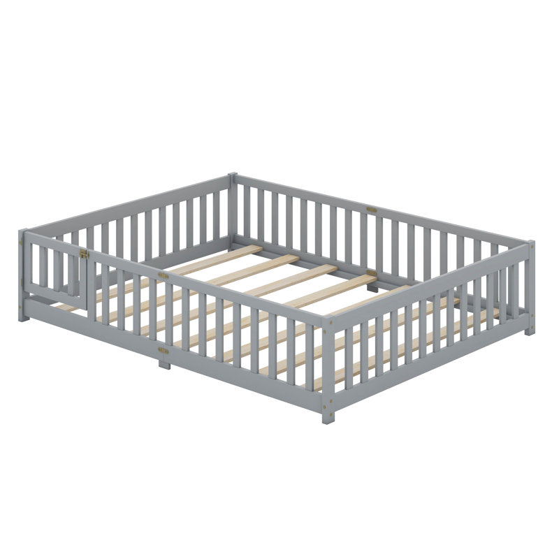 Lit sur pied Montessori, Gris, Grand lit
