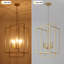 Lustre carré / rectangulaire à 5 lumières à intensité variable-1910137095