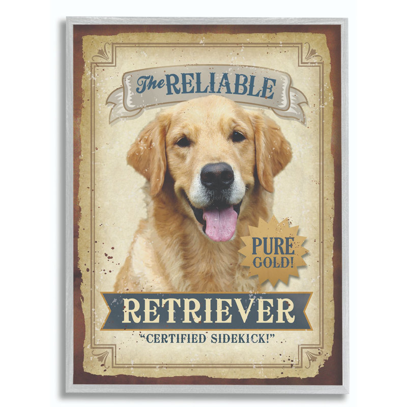 « reliable retriever dog pour chien », impression sur affiche, H 14 po x l 11 po, Estampe numérique Farmhouse