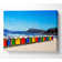 Colourful Beach Hut Line-Up - Wrapped Canvas Print