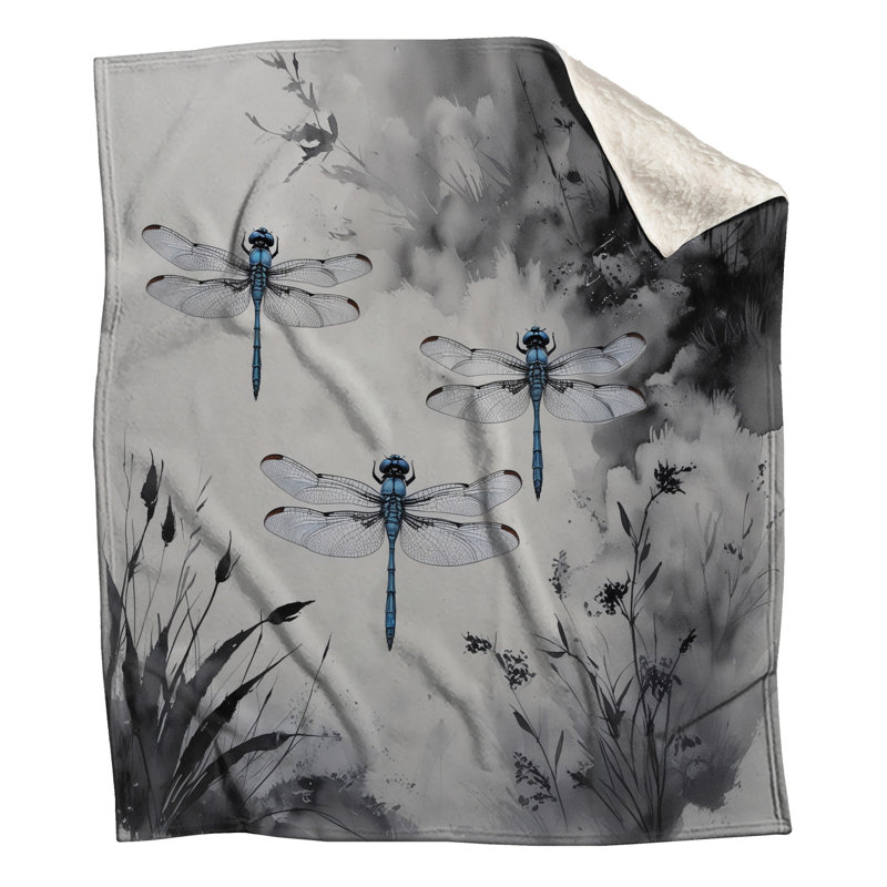 Couvertures aquarelles bleues, L 60 po x H 80 po