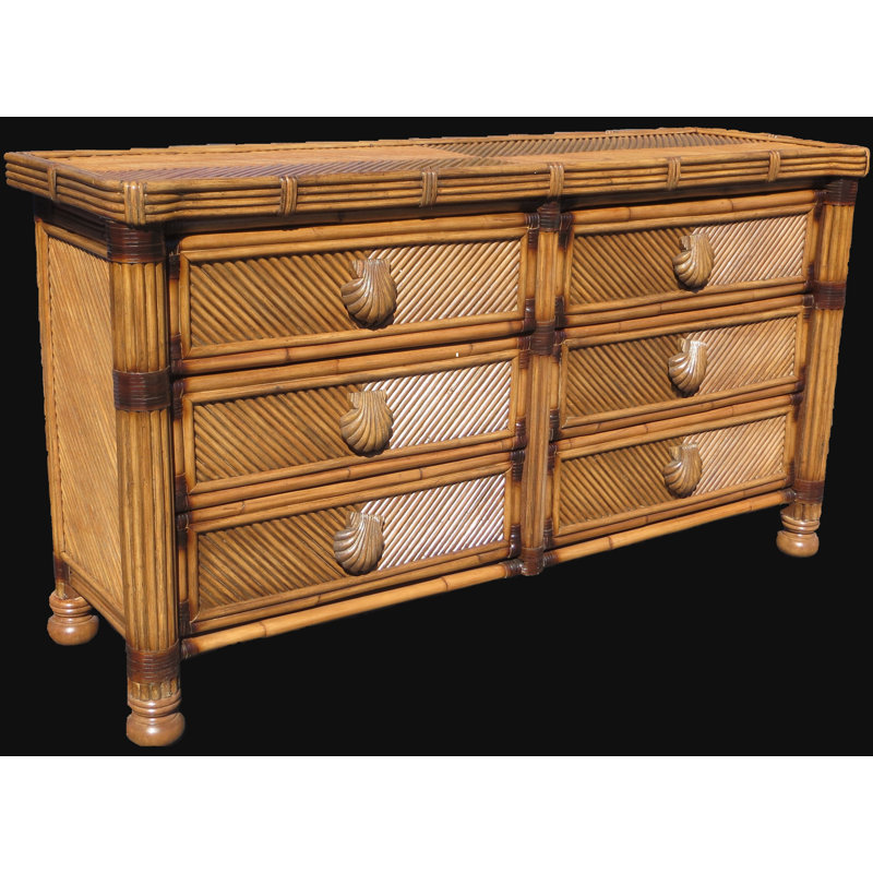 Commode double 6 tiroirs Sumner, Brun antique délavé