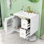 Meuble-lavabo mural 24 po avec lavabo en céramique, armoire de porte en verre et 2 tiroirs 24 po-79788012