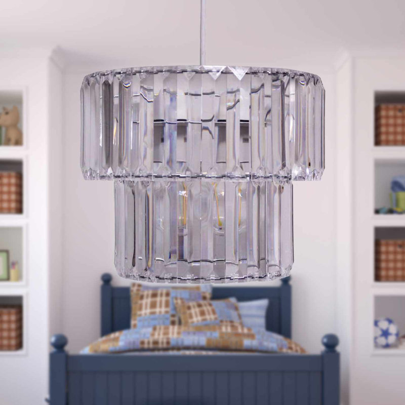 Kelson 22cm H Plastic Drum Pendant Shade ( Uno ), Clear