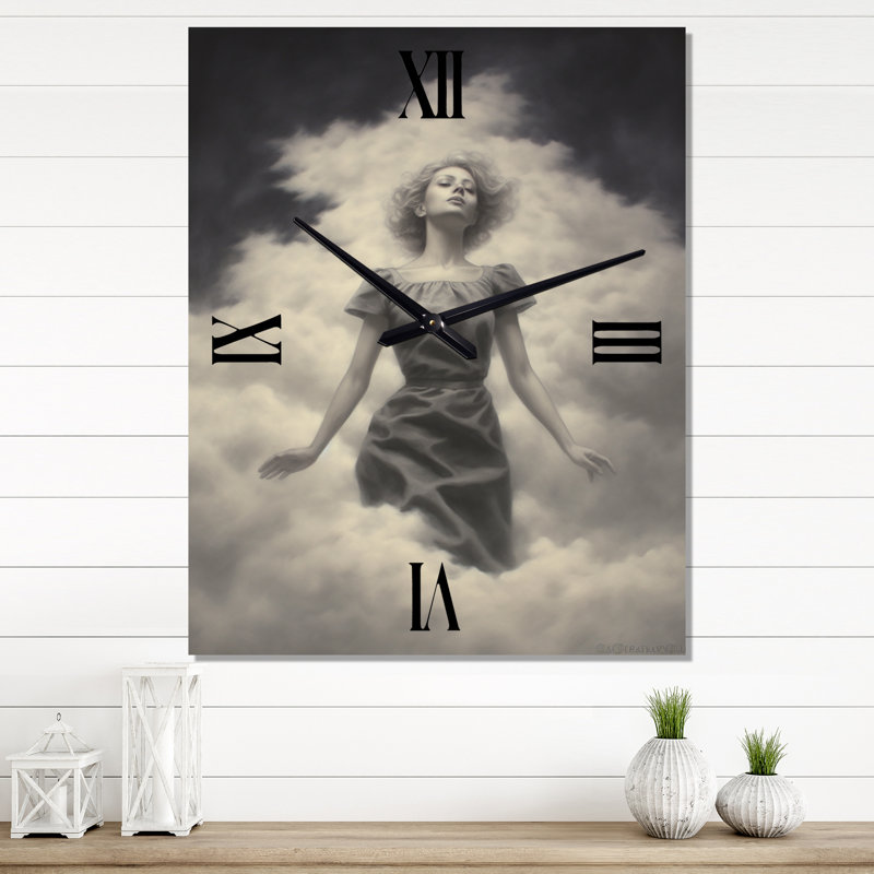 Horloge murale «Tender Dreams In The White Clouds Sky II», H 28 po x l 12 po x P 1 po