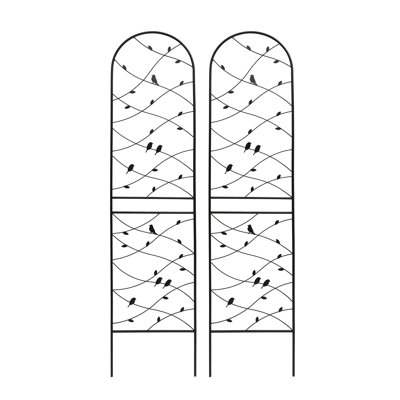 Ensemble de 2 treillis de jardin en métal 86,7 "x 19,7" antirouille pour plantes grimpantes