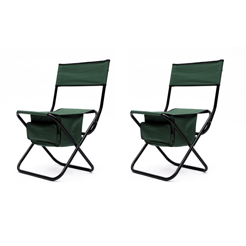 Ensemble de 2 chaises pliantes Inbox Zero Howzell, Vert
