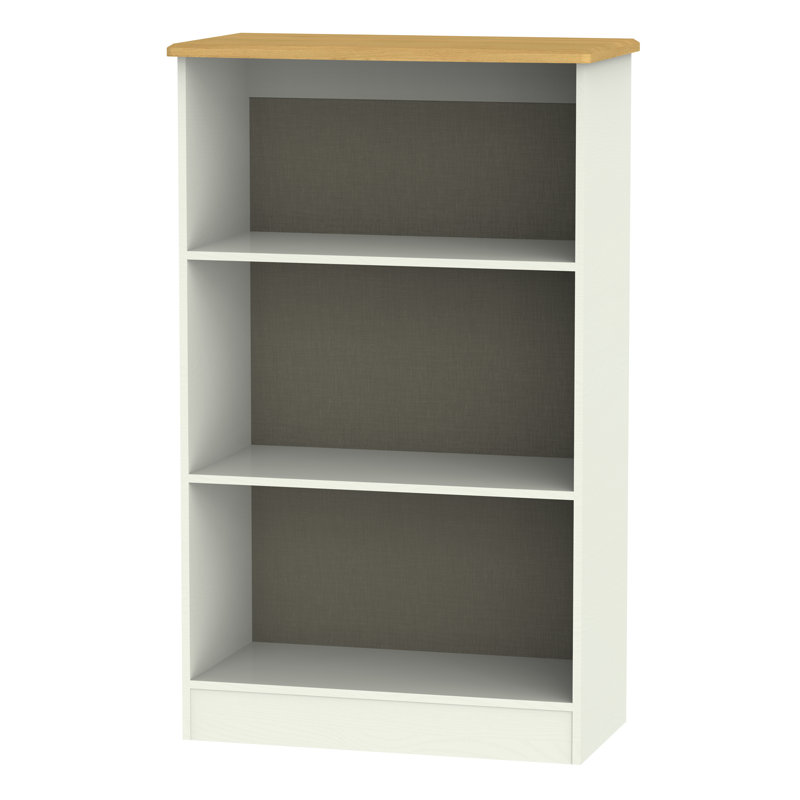 Fully Assembled Murier Bookcase, Cream Ash/Riviera Oak