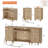 Sideboard Cabinet With 2 Drawers And 2 Open Shelves, Vintage Wood Grain Design, Buffet Cabinet With Charging Station, Coffee Bar For Dinning Room, Kitchen And Living Room, Oak, 70 Inch