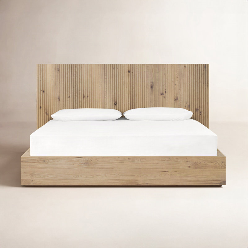 Tomey Leo Bed, Rustic Light Natural Oak, King