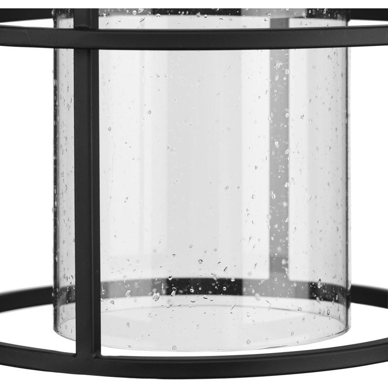 Luminaire suspendu cylindrique à 1 lumière, Noir mat