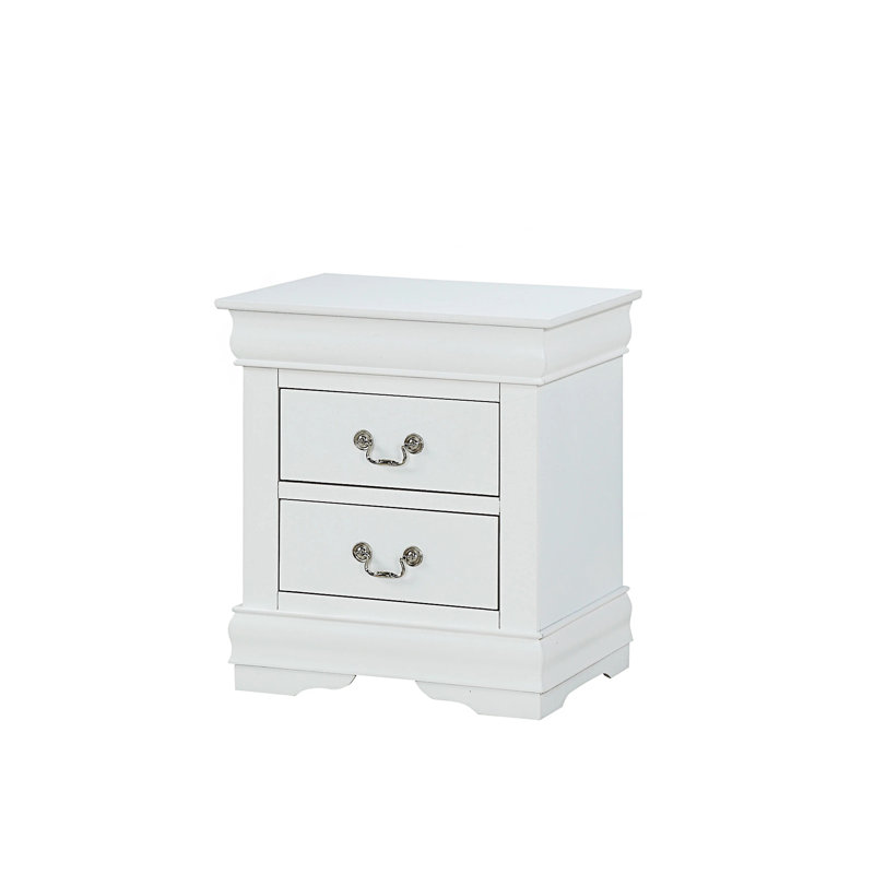 Table de chevet 2 tiroirs, White