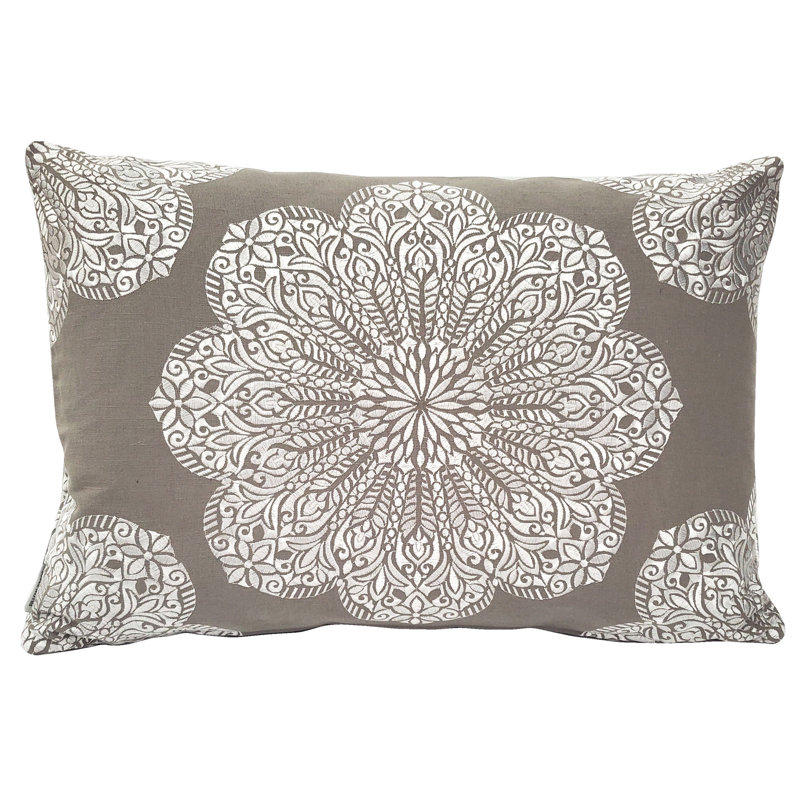 Coussin Mancini, Taupe foncé / Argenté, Polyester