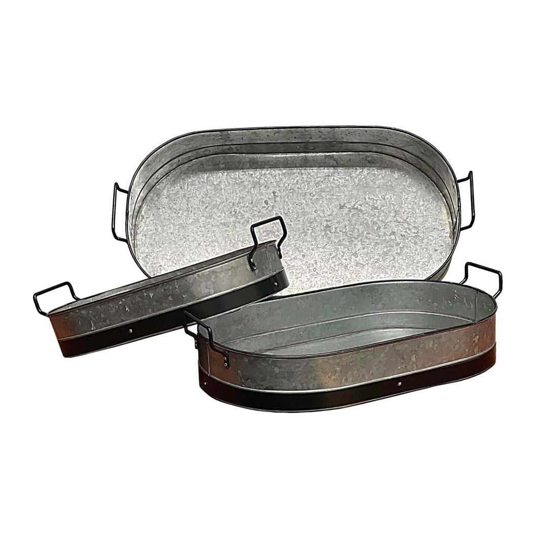 Smanatha Metal Tray - Set of 3 Gracie Oaks