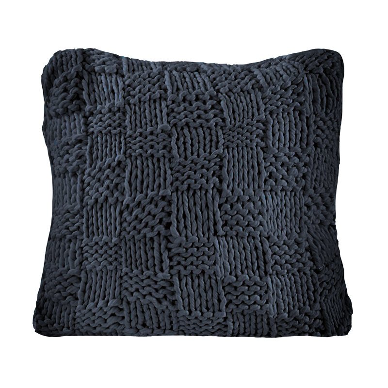 Coussin décoratif carré 27 x 27 pouces Taissa Chess, Marine