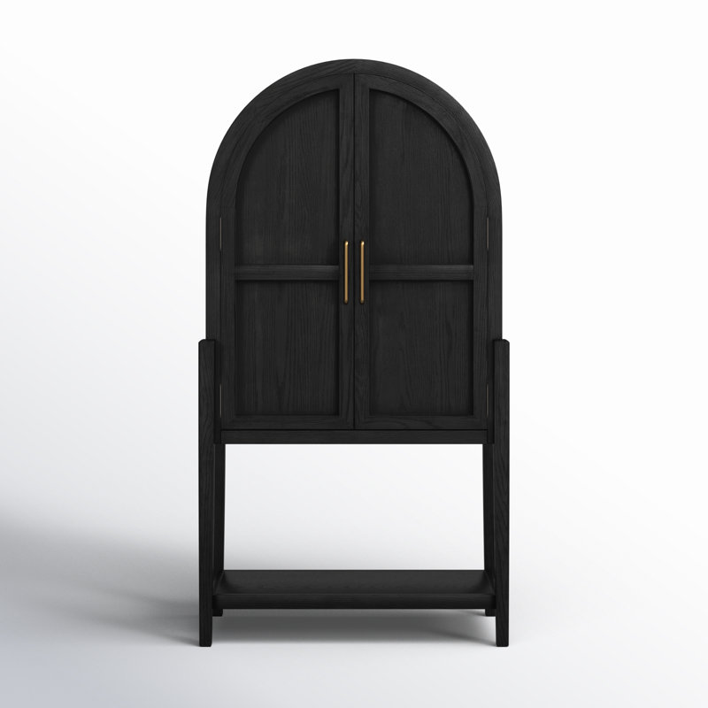 Tolle Oak Solid Armoire, Drifted Matte Black