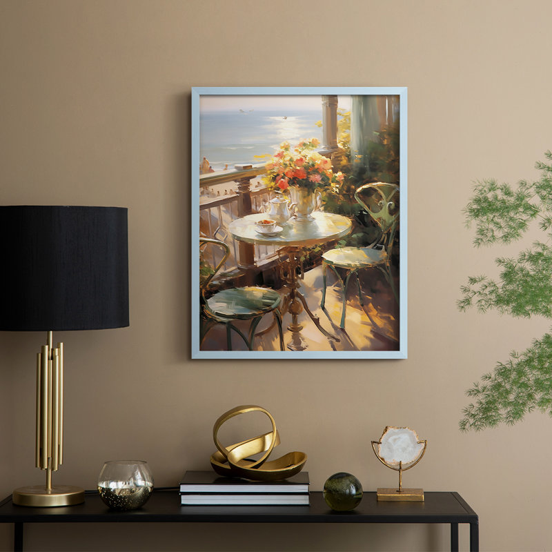 Reproduction encadrée FLORAL Series DCCL - bois massif, H 15 po x l 12 po, Bleu