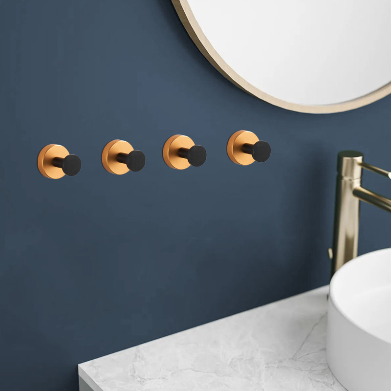 Crochet mural pour salle de bain Topcraft, Or noir