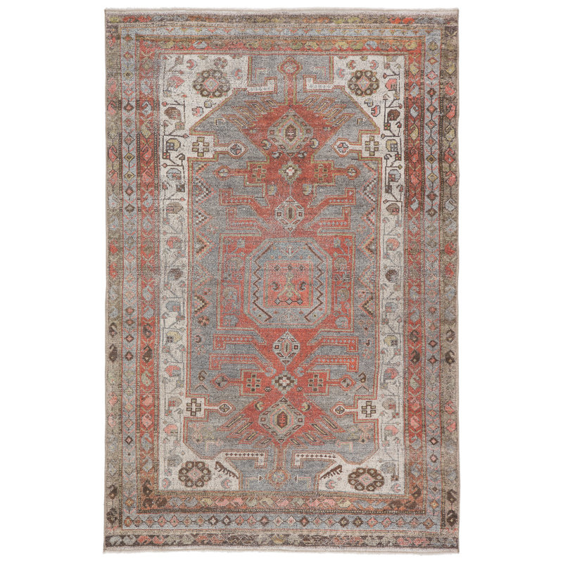 Tapis oriental gris / orange, Rectangle 4 pi x 6 pi