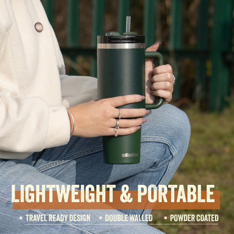 Milestone 1200ml Double Wall Insulated Stainless Steel, Green