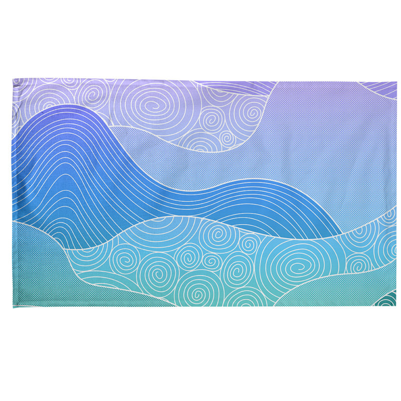 Tea Towel Kitchen Towel, Cotton Twill, Blue/Mint