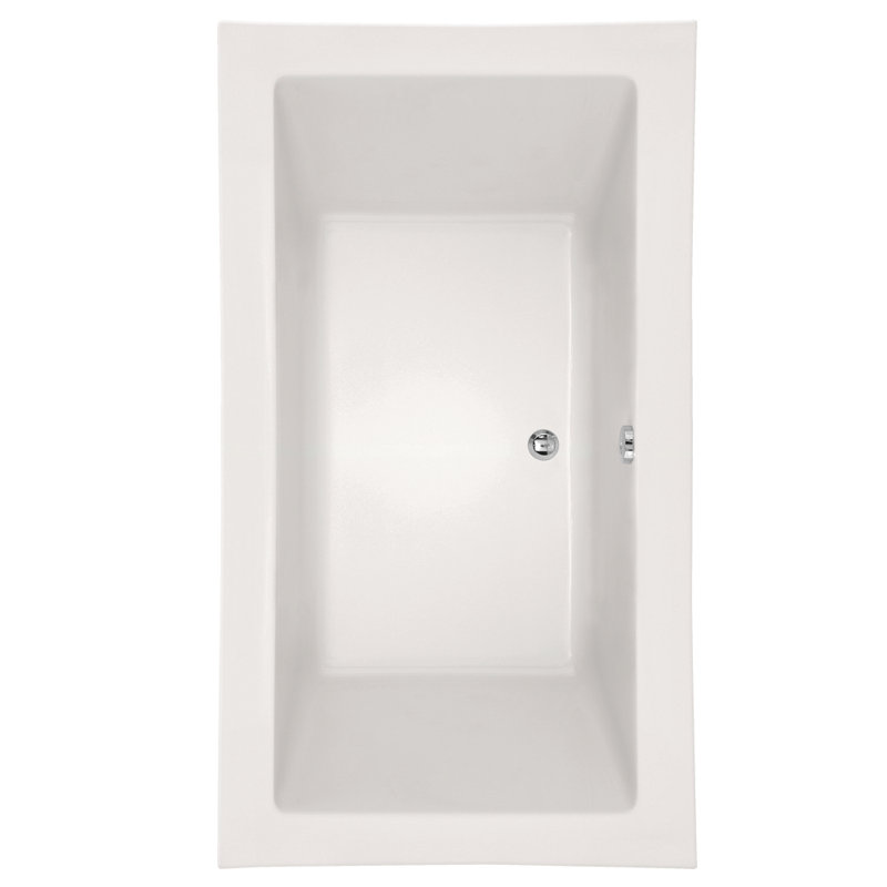 Kayla 74'' x 42'' Soaking Acrylic Bathtub, White, Polished Chrome