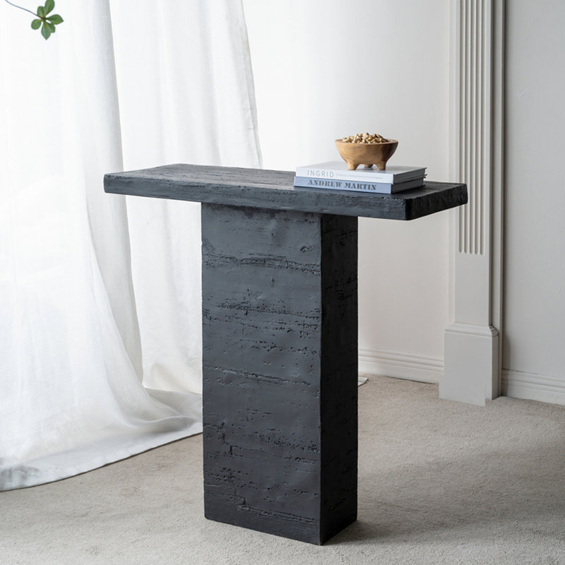 Table basse avec base piédestal, Noir