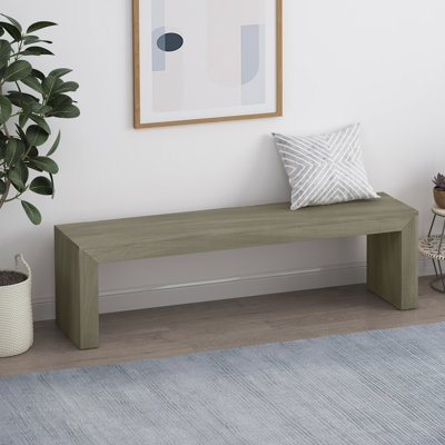 Banc de salle à manger en bois d'acacia, gris et taupe