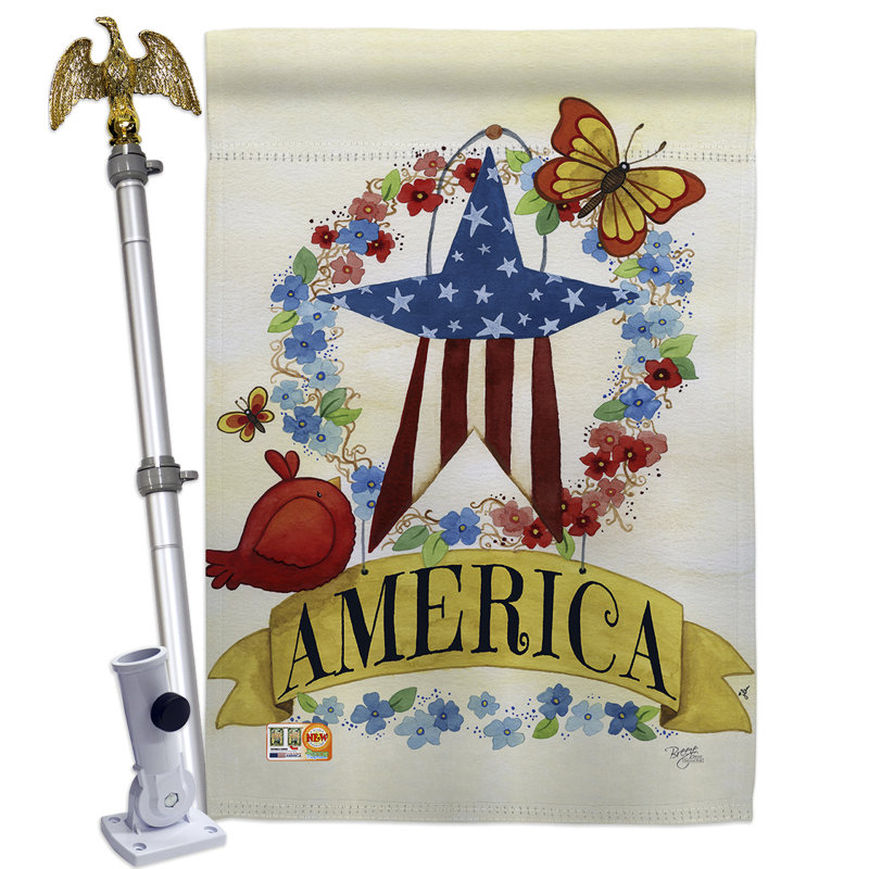 Ensemble de drapeaux en polyester à 2 faces 4 x 3 pi america banner star