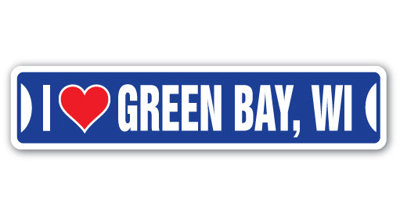 Green Bay Wi Street Sign Heavy Duty Plastic 4" X 18"