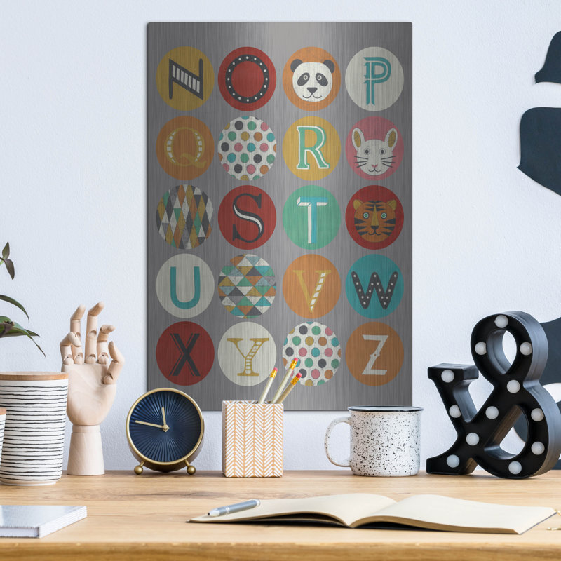  'Luciens Alphabet 2' by Chariklia Zarris Metal Wall Art, 12" x 16", 16" H x 12" W