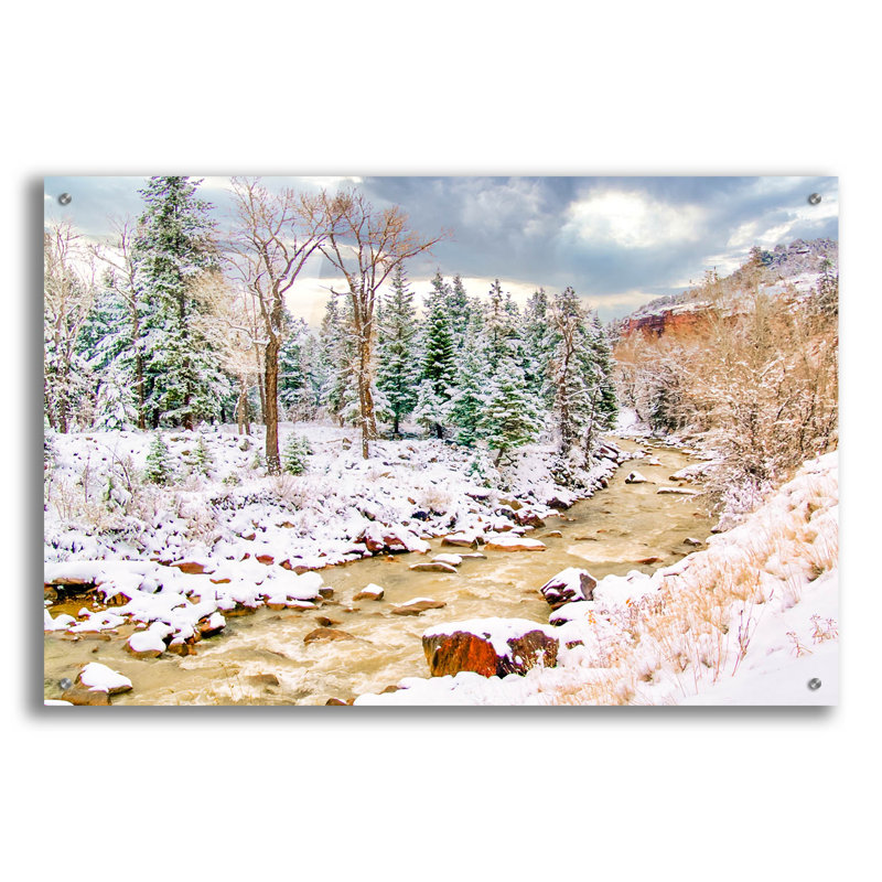«Uncompahgre Snow» par Mark A Paulda, art mural en verre acrylique, H 24 po x l 36 po x P 0,2 po