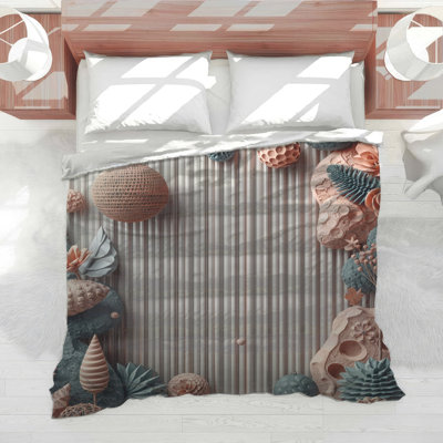 Textured Floral Arrangement Comforter