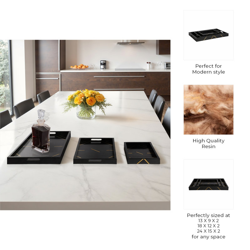 Ensemble de 3 plateaux de service Terrera