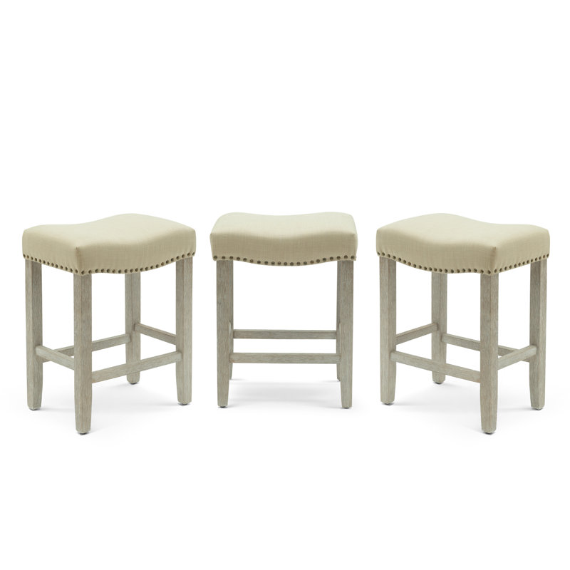 Tabouret Jameson, Tabouret de comptoir (siège d’une hauteur de 24, Beige/gris
