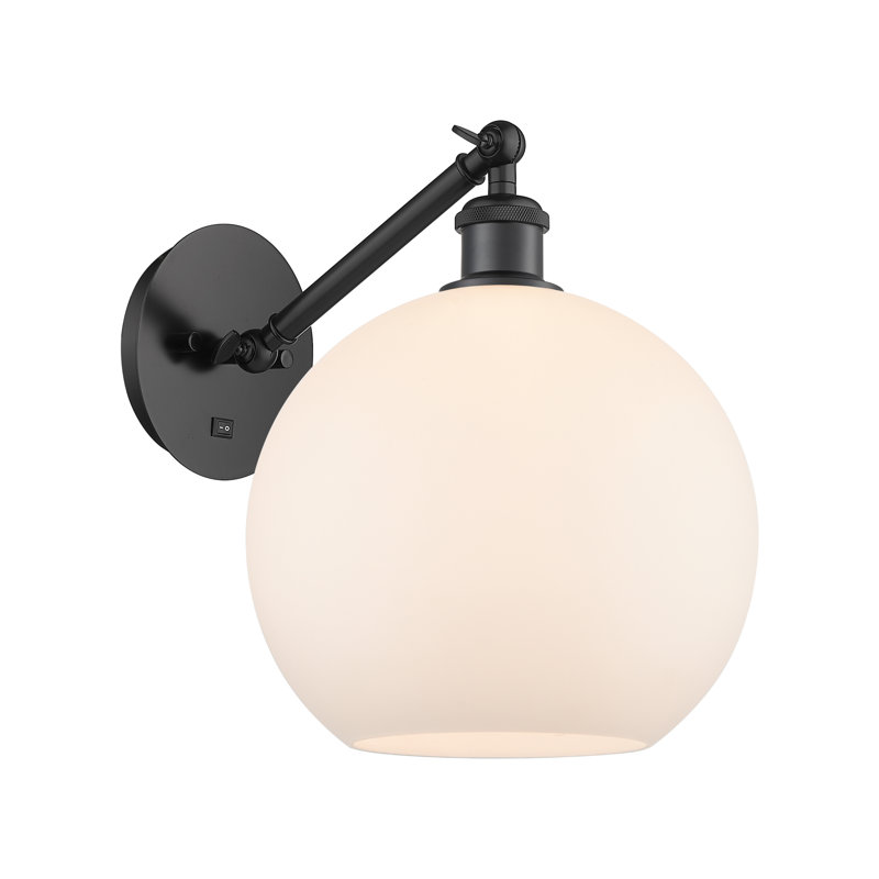 Applique murale ajustable 1 lumière Ballston - Macri, Noir mat, Blanc mat