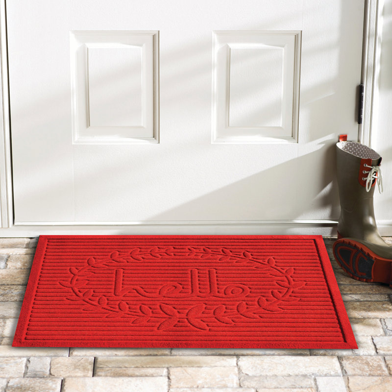 Barreto Non-Slip Doormat, Rectangle 2' x 3', Red