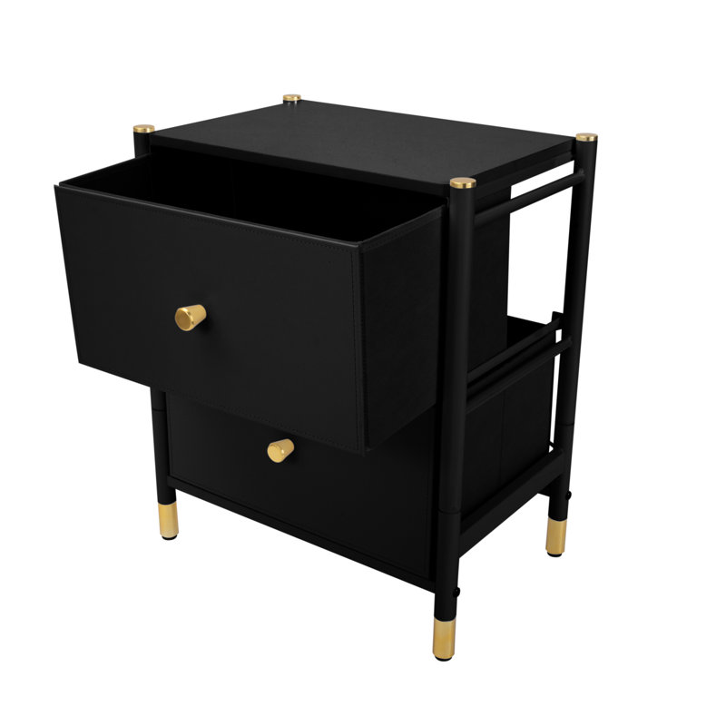 18.11'' W Metal Nightstand, Black